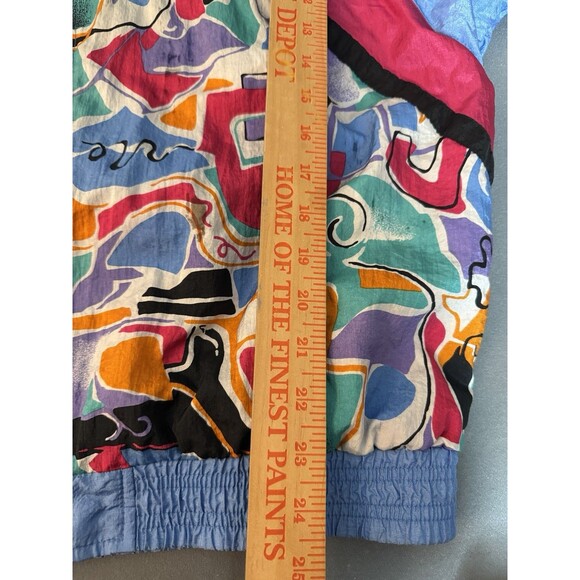 Vtg Casual Isle 80s windbreaker Women's size Large Geometric colorful Gma Vibes - Picture 6 of 7